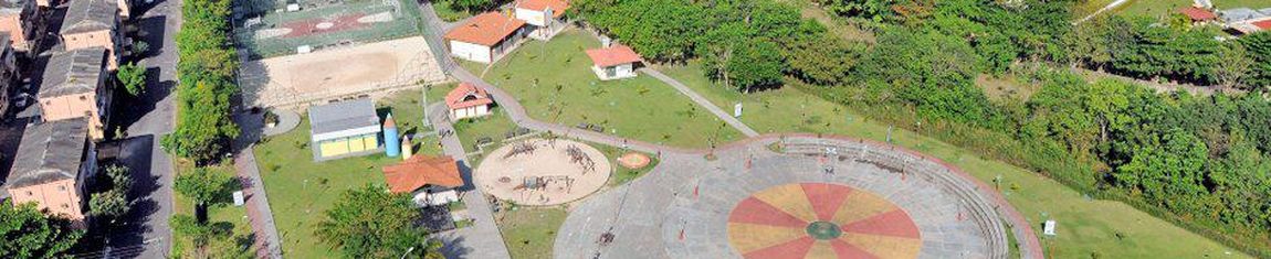 Vista aérea do Parque dos Bilhares em Manaus - AM. 