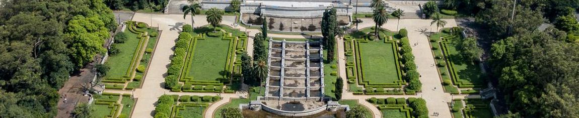 Fotografia aérea do Museu do Ipiranga e do Parque da Independência em São Paulo - SP.